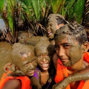 Having fun in the mud