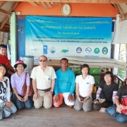Project facility boat service dock with SGF grantee and UNDP management team 
