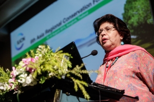 IUCN Regional Director Aban Marker Kabraji speaks at the RCF on the urgency of building resilience in Asia